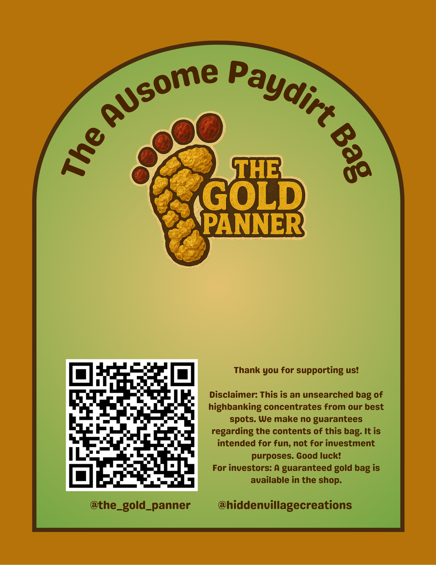 The AUsome Paydirt Bag