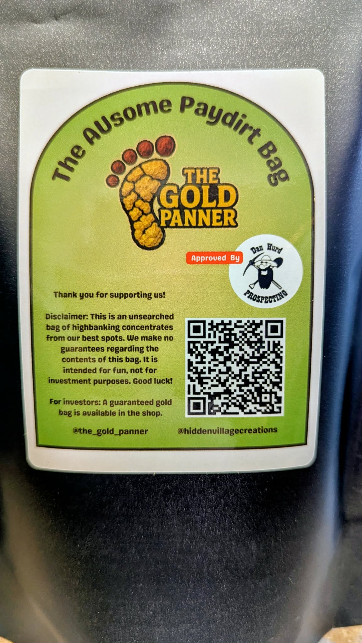 The AUsome Paydirt Bag