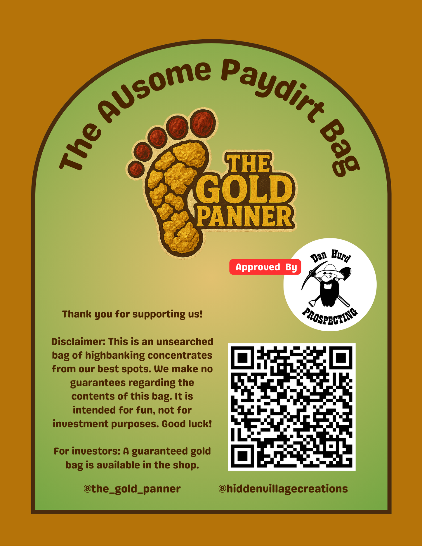 The AUsome Paydirt Bag